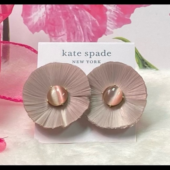 NWT KATE SPADE ♠️ POSH POPPY STATEMENT EARRINGS IN BLUSH - Picture 7 of 11